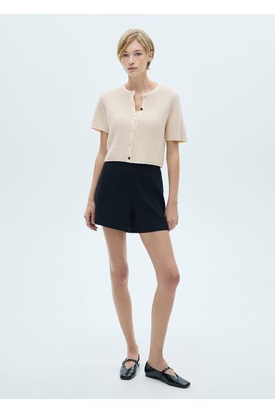 MANGO Woman Cardigan tricot cu maneca scurta