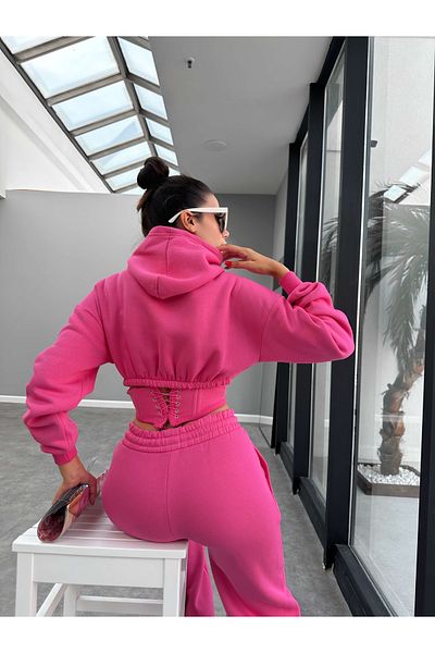 ESRAHELVACI Set de trening cu glugă cu corset