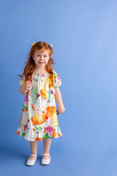 Oliven The Kid Rochie colorată pentru fete - guler și mâneci elastice