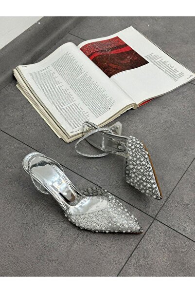 ERVANIN BUTİĞİ Gümüş (Bridal) İnci Detay Kadın Stiletto