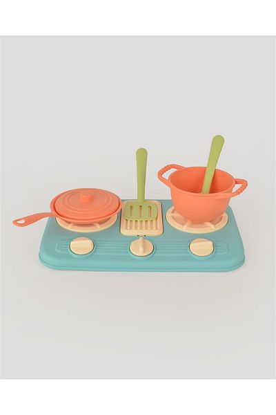 lets be child مجموعة مطبخ Lc Toy باللون الفيروزي مع موقد