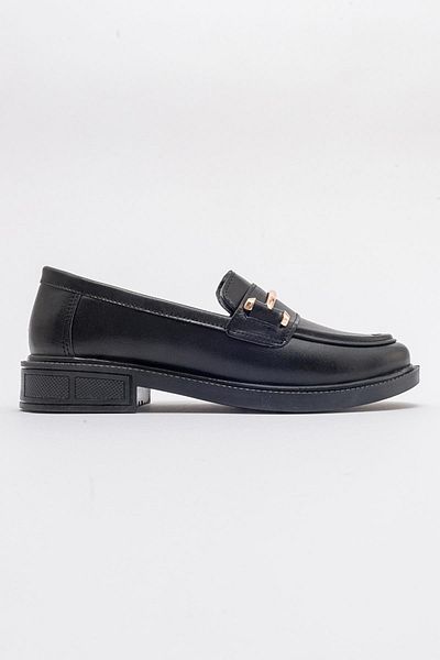 Ccway Pantofi de damă cu cataramă subțire neagră - piele