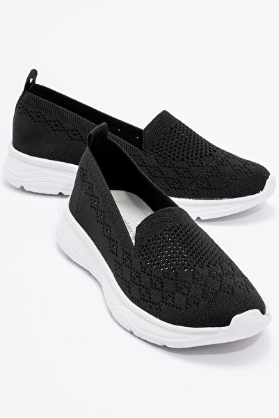 Ccway Чорно-білі жіночі трикотажні повсякденні туфлі