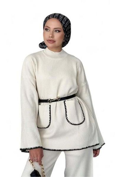 sistem Ecru Dudu Knitwear Set