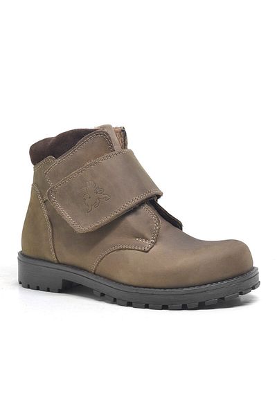 Rakerplus Cizme pentru băieți din piele naturală, culoare nisip, cu velcro