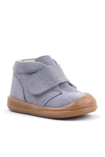 Rakerplus Yoohoo Genuine Leather Gray Velcro Unisex Baby Boots