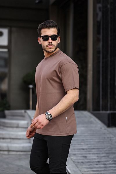 LTC Jeans Καφέ Oversize 100% βαμβάκι 16/1 Thick Gramage Basic ανδρικό μπλουζάκι