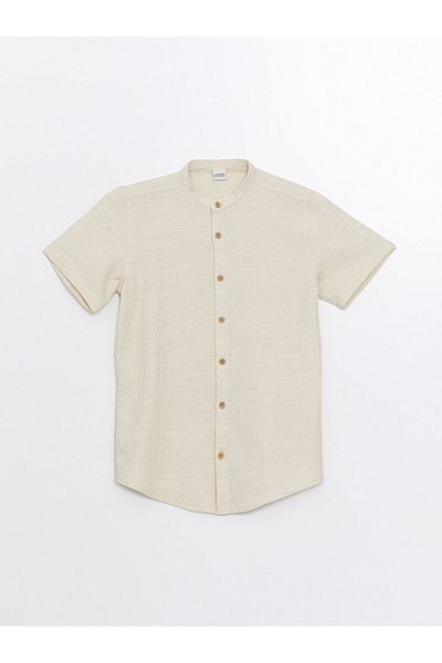 LC Waikiki Hakim Collar Short Sleeve Boy's Shirt