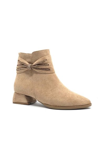 Kids Club Shoes Ασιατικές Κορδέλες Πέτρινες Λεπτομερείς Γυναικείες Μπότες με τακούνι NUT