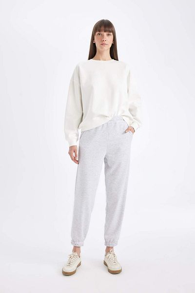 DeFacto Dfc - Pantaloni de sport de jogger de bază cu talie dreaptă și buzunare elastice