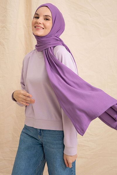 PURESCARFS Lavender Combed Cotton Shawl