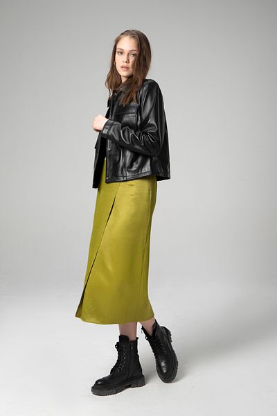 Dericlub Blue Women's Crop Top - Collar Bag - Black Realistic Texture Coat