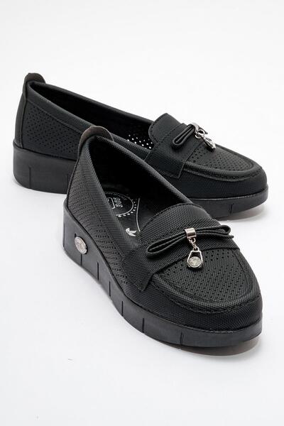 Ccway Crne ženske Baletanke - farmerke sa čipkastim detaljima