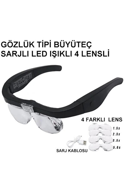 Epilons Nikula- Şarjlı Gözlük Büyüteç 4 Farklı Lens -11537dc