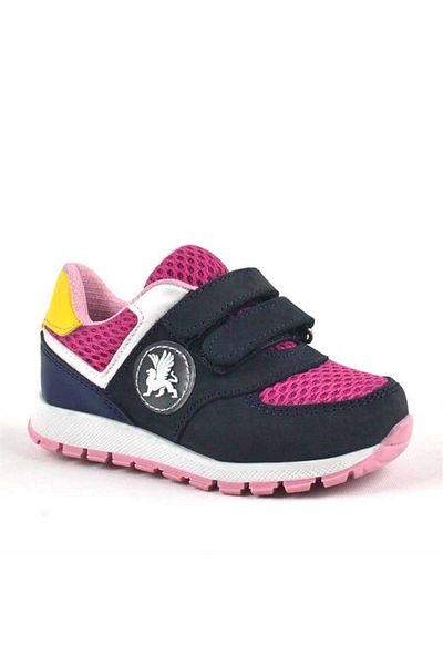 Rakerplus Genuine Leather Navy Blue Velcro Baby Girl Sneakers