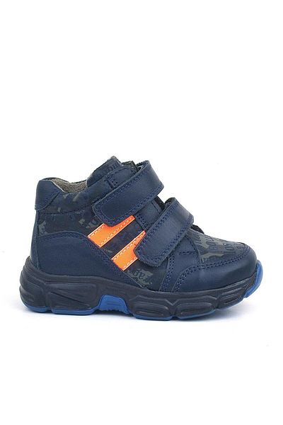 Rakerplus Genuine Leather Navy Blue Orange Baby Sports Boots
