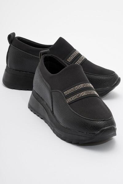 Ccway Pantofi casual de damă cu detalii din piatră neagră