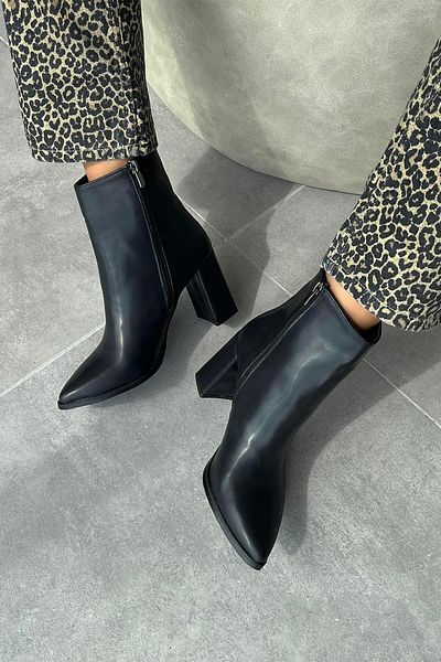 STRASWANS Fergal Women's Heeled Leather Boots Black