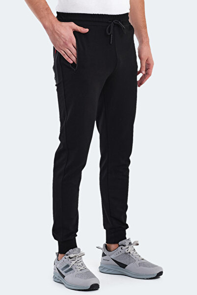 Slazenger OFER IN Erkek Fermuar Cepli Siyah Eşofman Altı