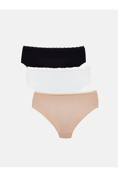 LC Waikiki Chiloți hipster cu dantelă LCW, pachet de 3