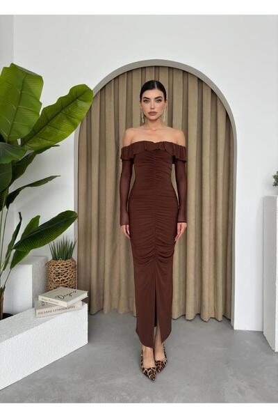 conconmoda Sandy Tül Kol Tasarım Elbise