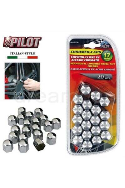 Pilot Lampa Pilot 17mm Krom Kaplı Çelik Bijon Kapağı 20 Adet 02238