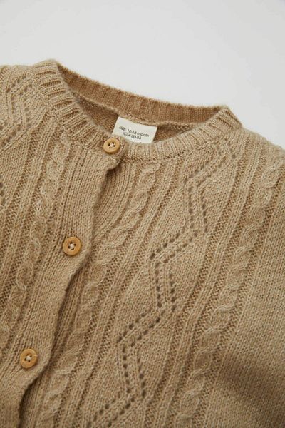 DeFacto Dfc - Baby Girl Knitwear Basic Button Closure Crew Neck Cardigan