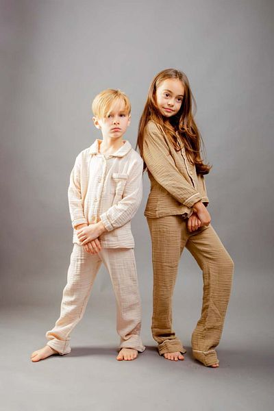 rg kidsstore Детски пижамен комплект от муселин