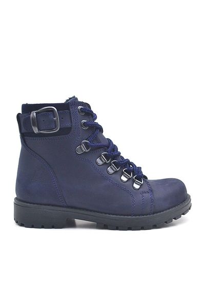 Rakerplus Παιδικές μπότες Griffon από γνήσιο δέρμα Navy Blue με φερμουάρ