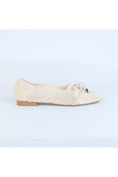 moda ayakkabım Pantofi de modă 254 Pantofi de zi cu zi pentru femei - Mds00823-crem-37