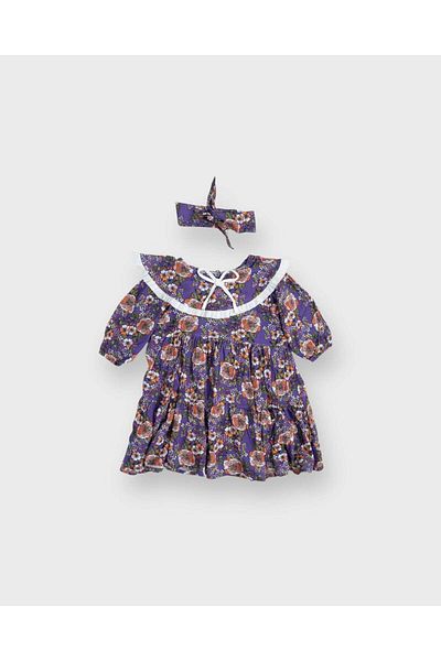 rg kidsstore Rochie cu guler pentru fete cu volane cu imprimeu floral