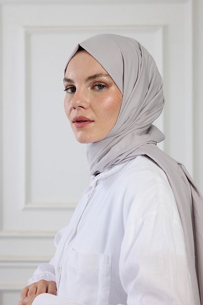 PURESCARFS Silver Gray Pure Cotton Shawl