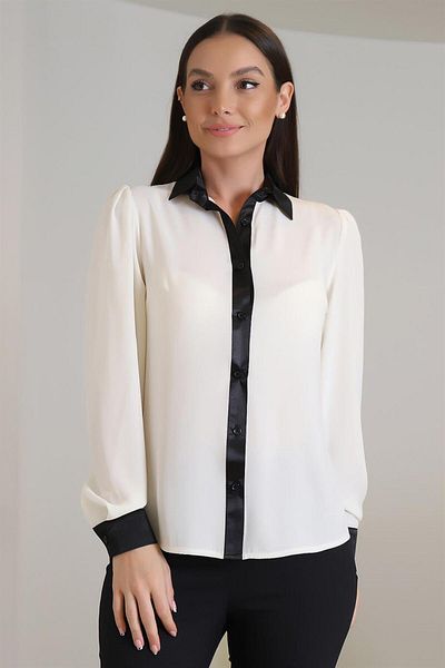 SWEETNESS Cămașă cu mânecă lungă, cu mânecă lungă, cu mânecă lungă, din țesătură de mătase ecru
