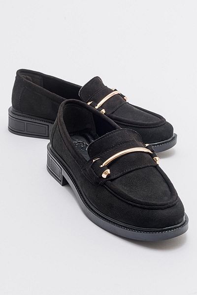 Ccway Pantofi de damă cu cataramă subțire BLACK SUEDE