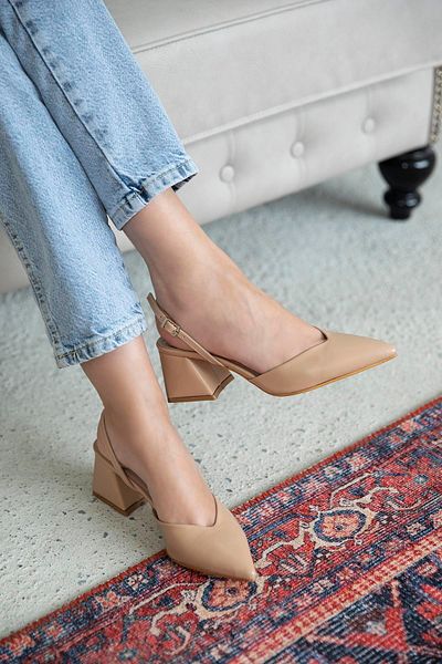 STRASWANS Rasana Women's Leather Heeled Shoes Tan