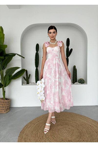 conconmoda Bridney Kadın Midi Elbise - Pembe