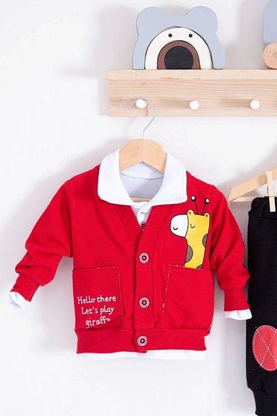 Babydonat Graffe Giraffe Patterned 3 Piece Baby Boy Set
