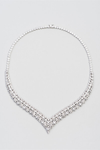 So CHIC... Carrie 18 Ayar Beyaz Altın Kaplama Gümüş Gerdanlık