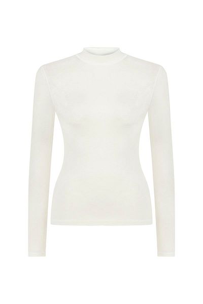 praye White Lycra Long Sleeve Body