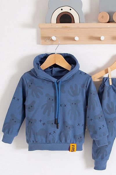 Babydonat Cool Bear Hooded 100% Cotton Set for Baby Boy