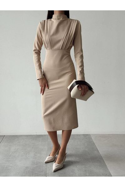 conconmoda Jamest Atlas Midi Dress - Cream