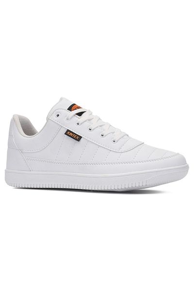 İmerShoes Casual Men's White Faux Leather Lace-Up Sneaker Stitching Detail Comfortable Sports Shoes 013C