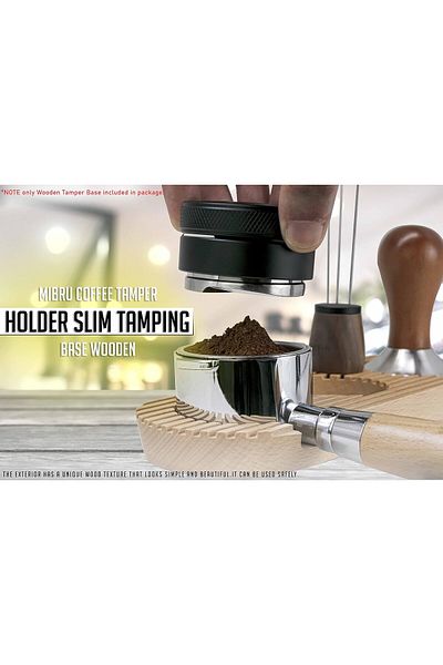 MIBRU Coffee wooden slim tamping and accessories base 51mm 53mm 54mm