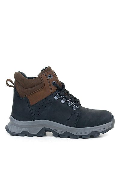 Rakerplus Ghete Trekking Copii Cu Fermoar Negru Maro Piele Veratică