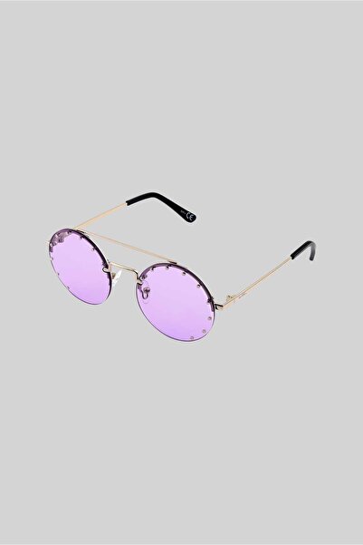 So CHIC... Purple Round Glass Sunglasses