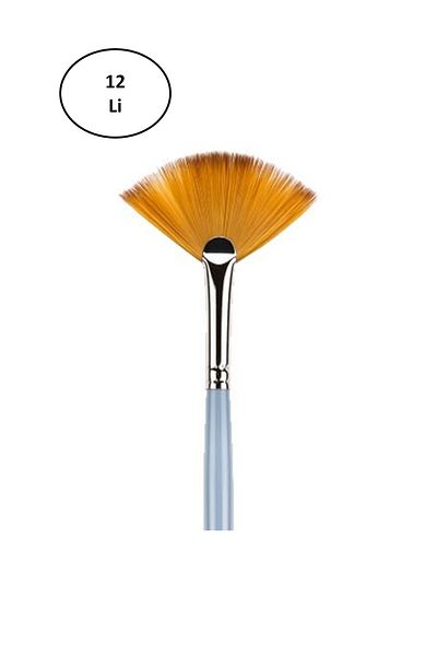 Rasanet Brons BR-2073 123Y Series No:10 Long Handle Fan Brush 12 Pieces