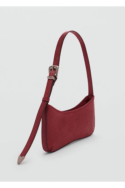 MANGO Woman Textured Shoulder Bag