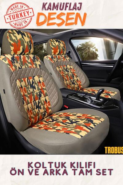 TROBUS طقم غطاء أريكة ألكانتارا مموه باللون البرتقالي والأزرق الكريمي بتقنية ...