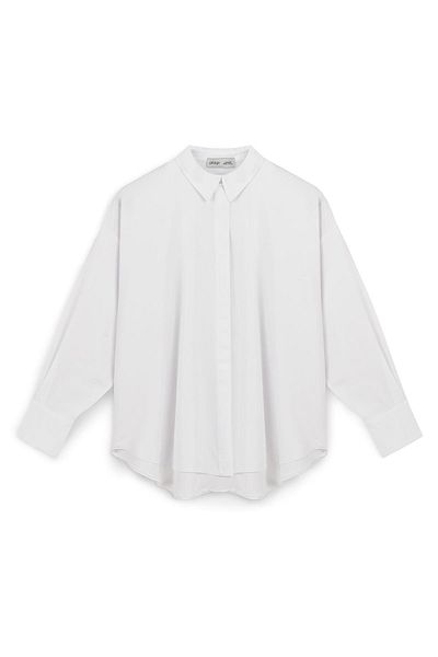 praye Cămașă albă oversize cu textura moale