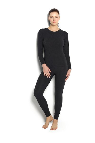 Jiber Lenjerie de corp neagră Soft Top pentru femei Thermal 597